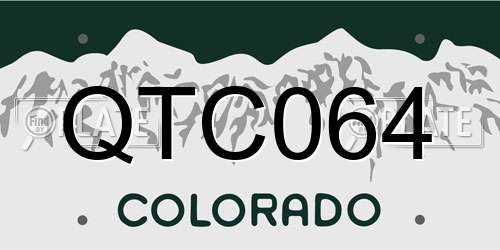 QTC064 Colorado License Plate