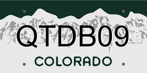 QTDB09 Colorado License Plate