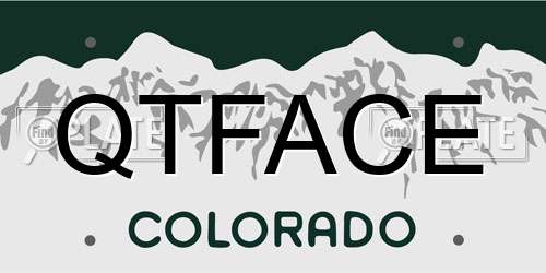 QTFACE Colorado License Plate