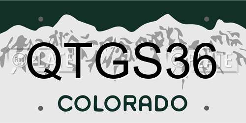 QTGS36 Colorado License Plate