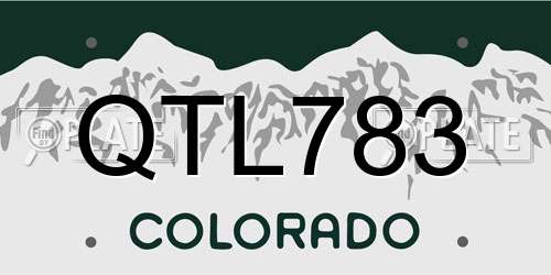 QTL783 Colorado License Plate