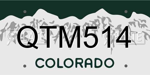 QTM514 Colorado License Plate