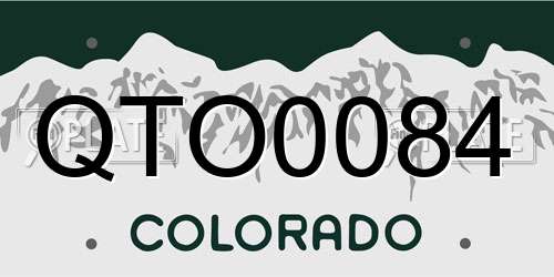 QTO0084 Colorado License Plate
