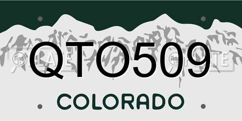 QTO509 Colorado License Plate