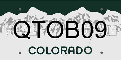 QTOB09 Colorado License Plate