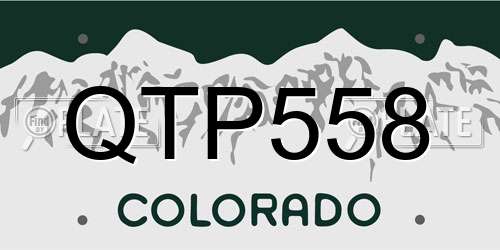 QTP558 Colorado License Plate