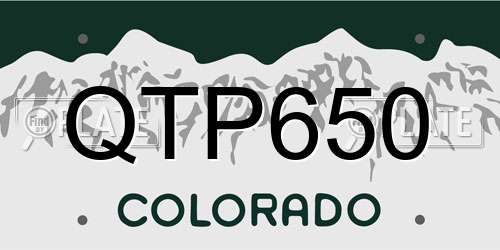 QTP650 Colorado License Plate