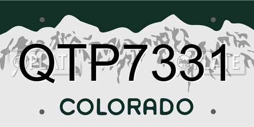 QTP7331 Colorado License Plate