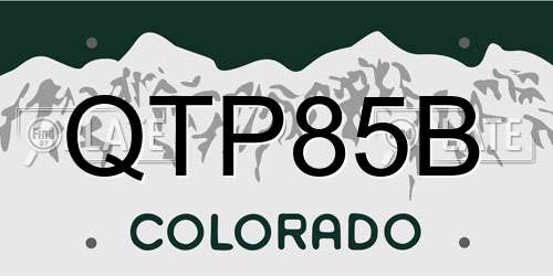QTP85B Colorado License Plate