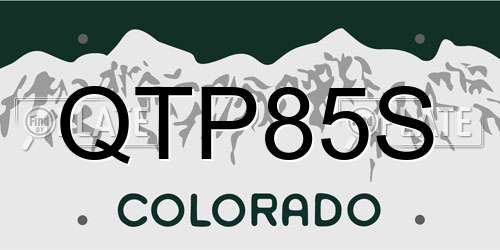 QTP85S Colorado License Plate