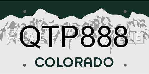 QTP888 Colorado License Plate