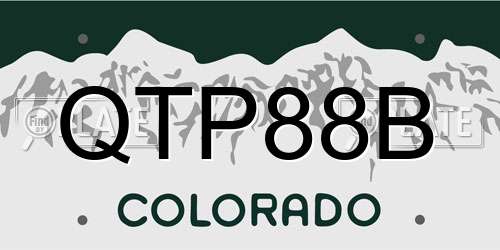 QTP88B Colorado License Plate