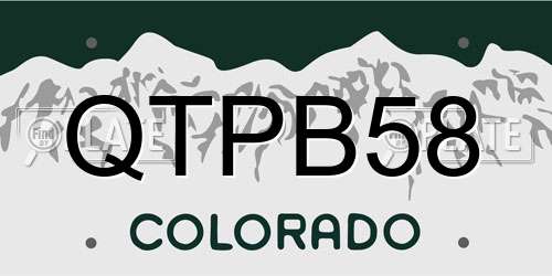 QTPB58 Colorado License Plate