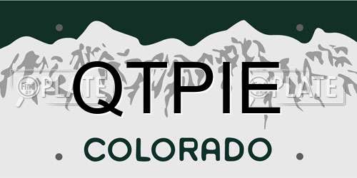 QTPIE Colorado License Plate