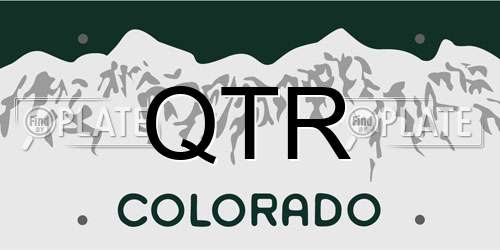 QTR Colorado License Plate