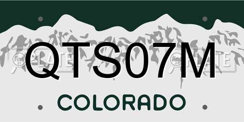QTS07M Colorado License Plate