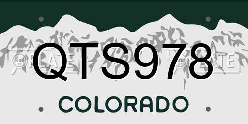QTS978 Colorado License Plate