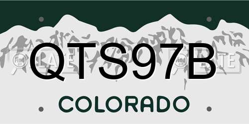 QTS97B Colorado License Plate