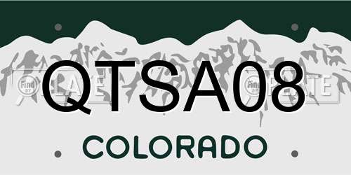 QTSA08 Colorado License Plate