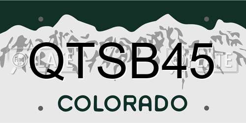 QTSB45 Colorado License Plate