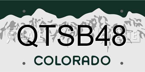 QTSB48 Colorado License Plate
