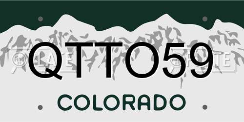 QTTO59 Colorado License Plate