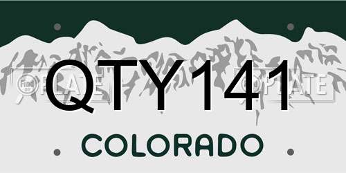 QTY141 Colorado License Plate