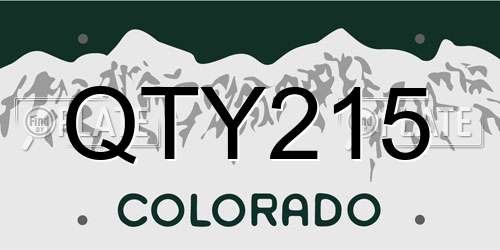 QTY215 Colorado License Plate