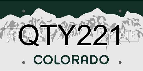 QTY221 Colorado License Plate