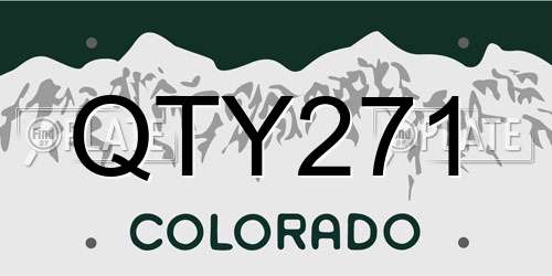 QTY271 Colorado License Plate