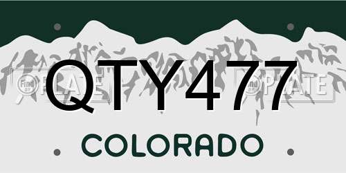 QTY477 Colorado License Plate