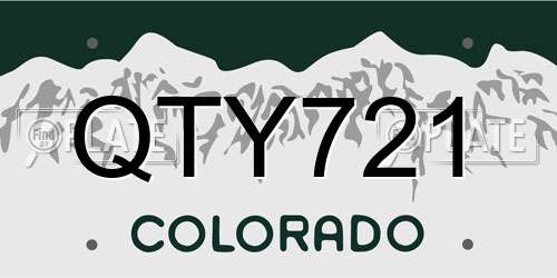 QTY721 Colorado License Plate