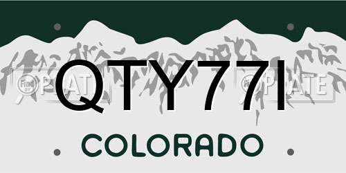 QTY77I Colorado License Plate