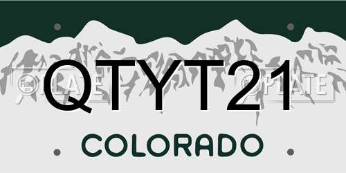 QTYT21 Colorado License Plate