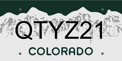QTYZ21 Colorado License Plate