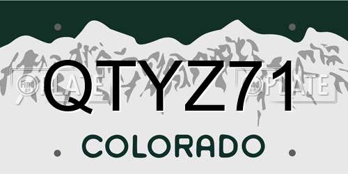 QTYZ71 Colorado License Plate