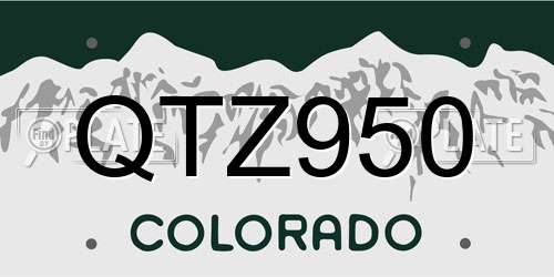 QTZ950 Colorado License Plate