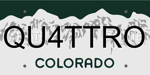 QU4TTRO Colorado License Plate