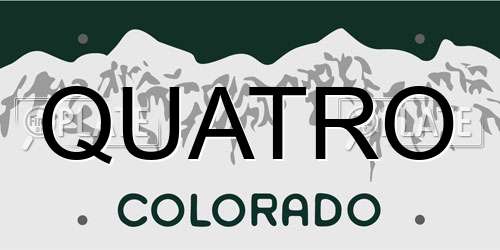 QUATRO Colorado License Plate
