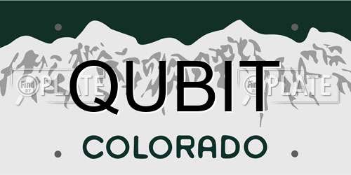 QUBIT Colorado License Plate