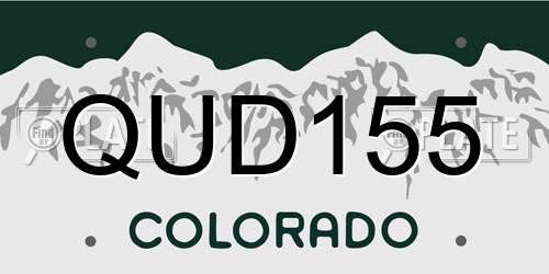 QUD155 Colorado License Plate