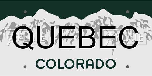 QUEBEC Colorado License Plate