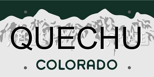 QUECHU Colorado License Plate