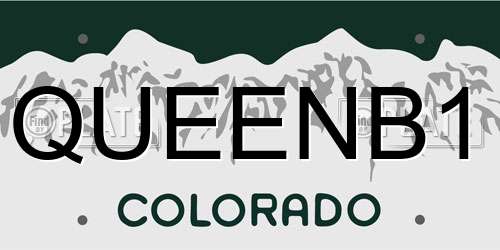 QUEENB1 Colorado License Plate