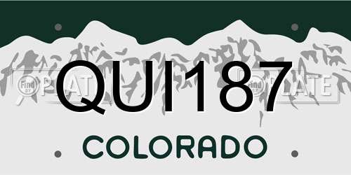 QUI187 Colorado License Plate
