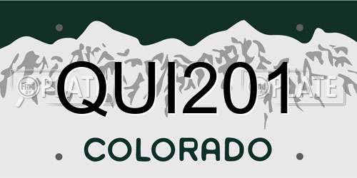 QUI201 Colorado License Plate