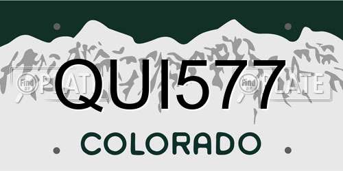 QUI577 Colorado License Plate