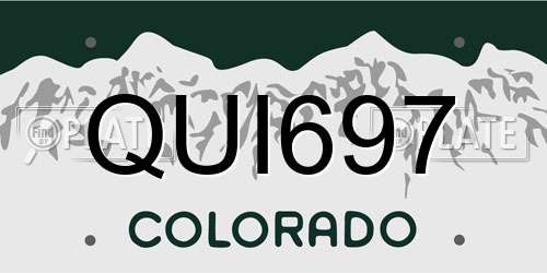 QUI697 Colorado License Plate