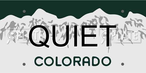QUIET Colorado License Plate