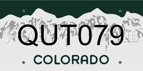 QUT079 Colorado License Plate